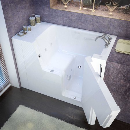 MEDITUB MediTub 29 x 53 White Whirlpool Wheelchair Accessible Bathtub 2953WCARWH